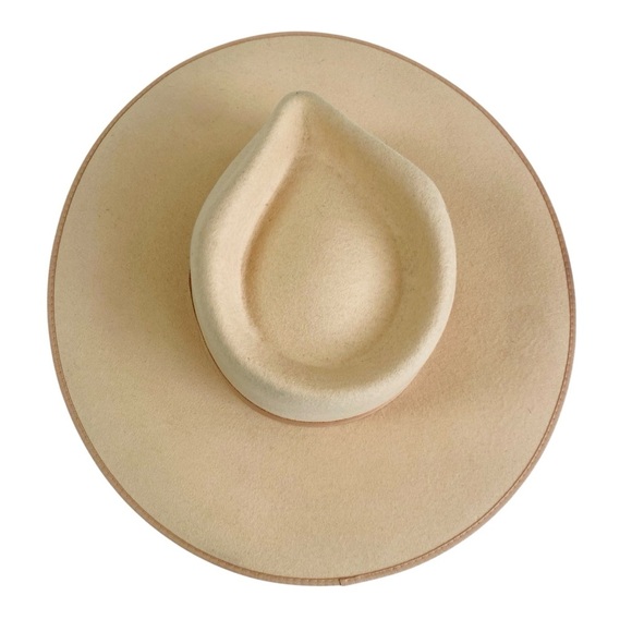 Lack Of Color Ivory Wool Rancher Wide Brim Hat Size S